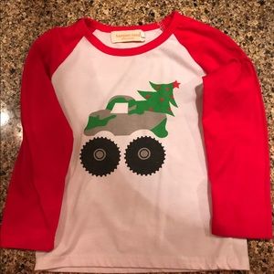 Christmas monster truck shirt 3T equivalent size.